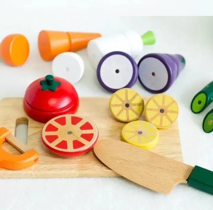 Juego Didactico De Madera Corta Frutas Y Vegetales Velcro