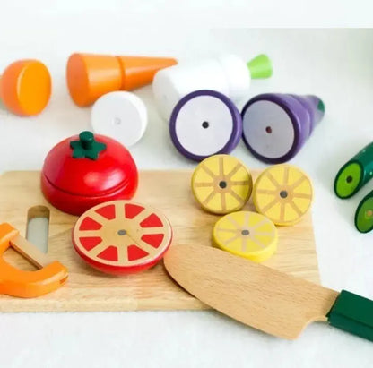 Juego Didactico De Madera Corta Frutas Y Vegetales Velcro