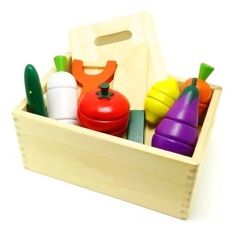 Juego Didactico De Madera Corta Frutas Y Vegetales Velcro