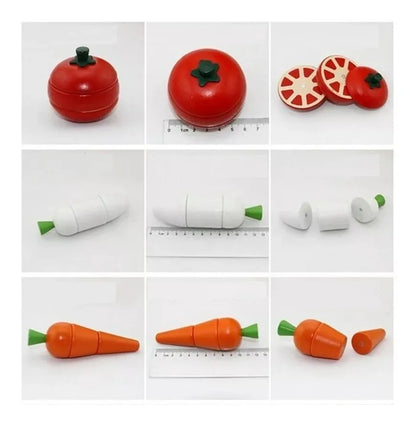 Juego Didactico De Madera Corta Frutas Y Vegetales Velcro