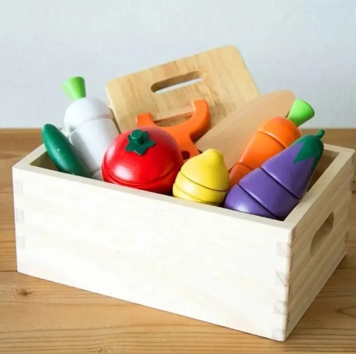Juego Didactico De Madera Corta Frutas Y Vegetales Velcro
