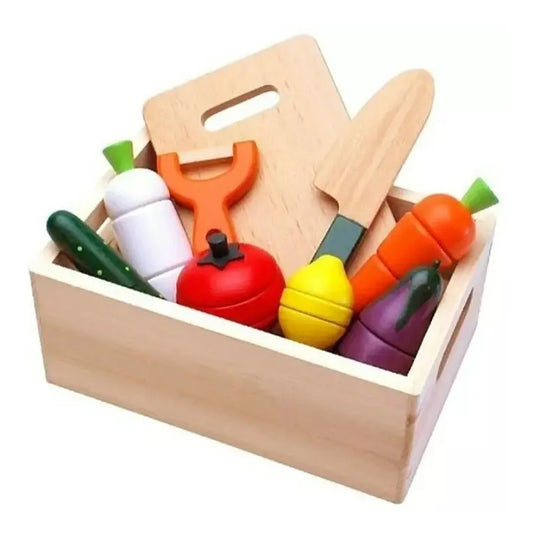 Juego Didactico De Madera Corta Frutas Y Vegetales Velcro